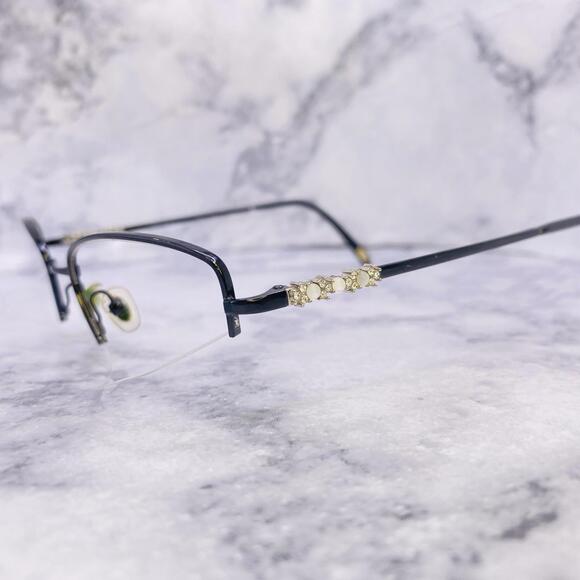 Tiffany & Co. Authentic Eyeglasses Half Rim Black Pearl 51 [] 17 135 Italy - Picture 4 of 9